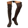 thumbnail image 3 of Xiaoxatg Stylish Women's Knee High Boots with Flock Material and Round Toe Design for Fashionable High Heel 6.5 Coffee, 3 of 6