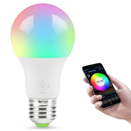 Fymall Smart WiFi LED Light Bulb Multi-Color Dimmable APP Remote Control Home Night lamp, Work with Alexa & Google (Best Radio App For Pc)
