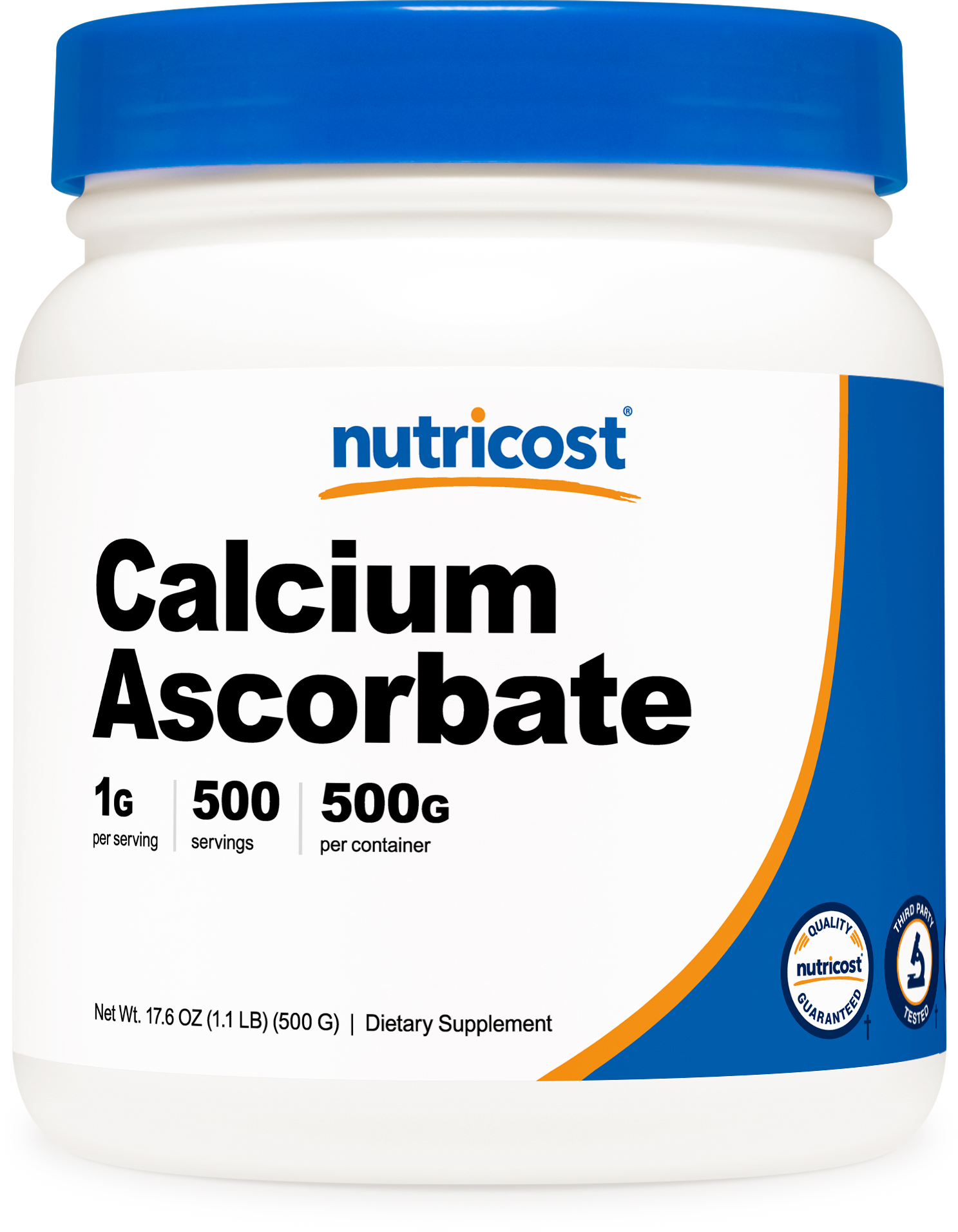 Nutricost Calcium Ascorbate (Vitamin C) Powder, 500g - Non-GMO, Soy Free, 500 Servings