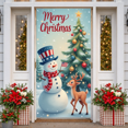 thumbnail image 5 of Decorative Design Merry Christmas Banner Festive Decoration Snowman Scene Christmas Tree Snowflakes for Holiday Party Indoor Celebration Winter Decor, 5 of 9