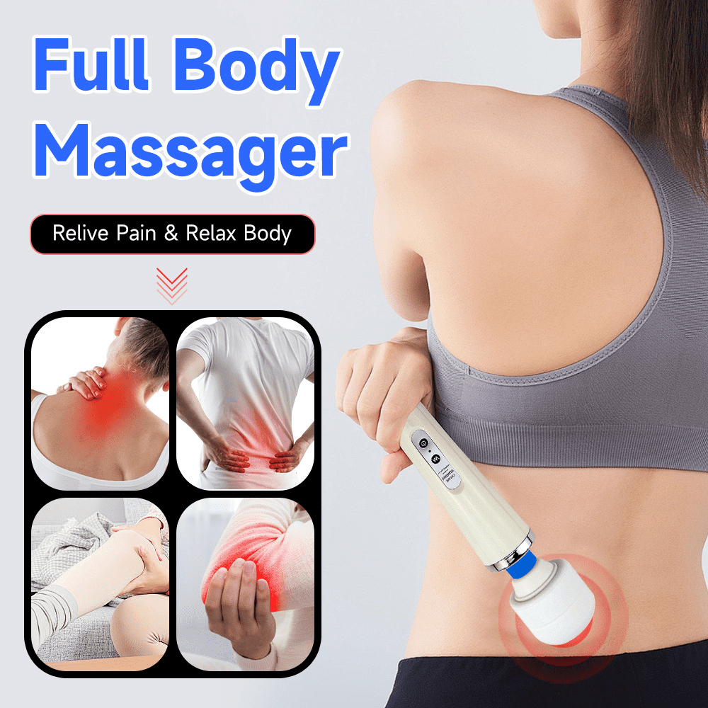 Powerful Handheld Massage Stick Magic Massage Stick -10 Modes, Women's Cordless Stick Massager, Relaxing USB - Rear Neck Muscle Tension Relieves Stress - Muscle Soreness Recovery Assistance