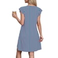 thumbnail image 6 of Blmnix Peplum Dress for Women with Pockets Shift Striped Dress Dresses Short Sleeve V-Neck Mini Adaptable Womens Dresses Summer S, 6 of 6