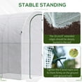 thumbnail image 6 of Outsunny 5' x 4' x 7' Outdoor Lean to Greenhouse, Walk-In Green House Plant Nursery with Roll-up Window, PE Cover, White, 6 of 9