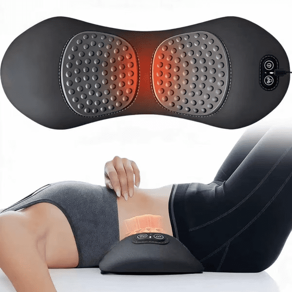 Triple Fusion Back Massager,3-in-1 Back Massager with Vibration, With Heating, Vibration & Stretching, Ergonomic Contour,All-Round Support,Relieve Lumbar Spine Pressure