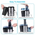 thumbnail image 6 of 1000W Electric Juicer with 2 Speed Settings,3.6in Wide Feed Chute,17oz Juice Cup,and 54oz Pulp Collector for Fruits and Vegetables, 6 of 6