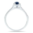 thumbnail image 2 of SZUL Women's Sapphire and Diamond Halo Ring in 10K White Gold, 2 of 6