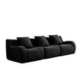 thumbnail image 5 of Boneless Sofa, 3 Seat High-Quality Teddy Fabric, Anti-Slip Design, No Assembly Curved Armrests Streamlined Design, 32D High Density Sponge for Living Rooms Bedrooms Reading Nook (Black), 5 of 11