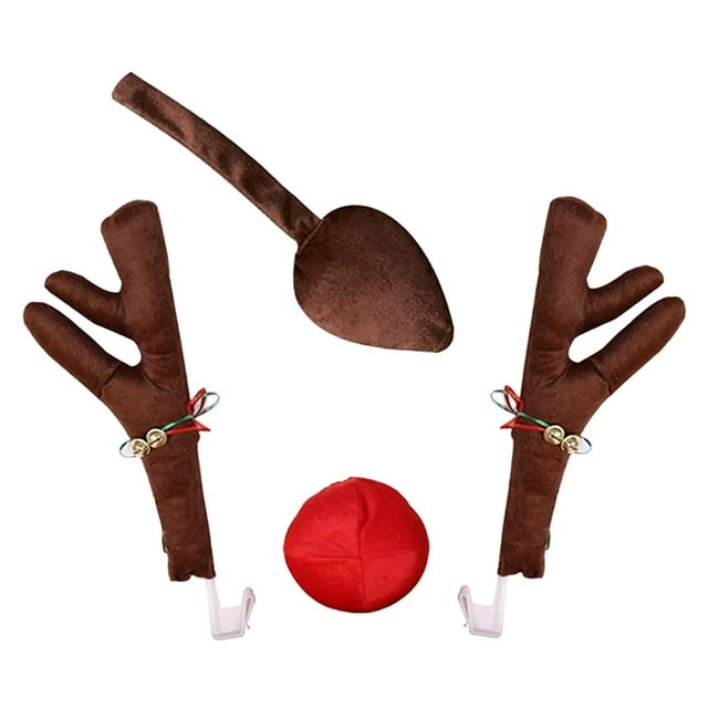 Ensemble de Voiture Rennes Bois de Cerf Nez Auto Rennes et Nez Rouge Costume de Voiture