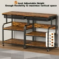 thumbnail image 5 of POAO Extra Large Printer Stand with Drawer, 5-Adjustable Heights 3 Tier Printer Table with Wheels, Rolling Printer Cart with Storage Shelf, 5 of 9