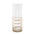 thumbnail image 1 of Classic Metal & Glass Hurricane, Gold, 1 of 1