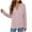Pink, variant on XFLWAM Women's V Neck Waffle Knit Henley Tops Casual Solid Color Long Sleeve Pullover Blouses with Pocket Gray S