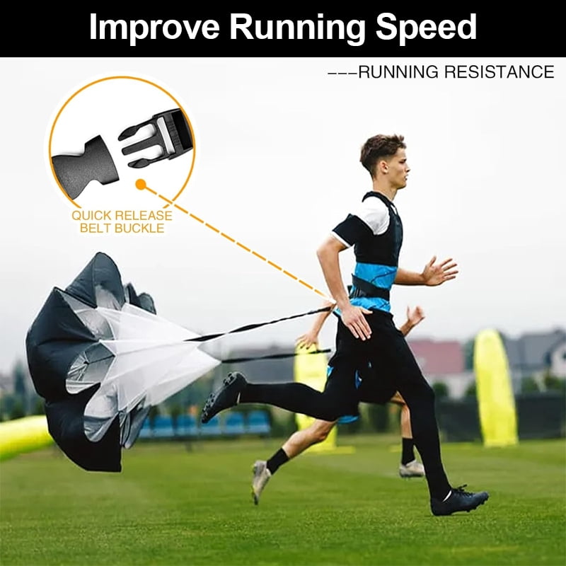 Speed & Agility Ladder Training Equipment Set, Includes 20ft Agility Ladder, 4 Agility Hurdles,12 Disc Cones, 1 Resistance Parachute For Training Football Soccer Basketball Athletes