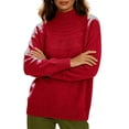 thumbnail image 2 of FAHUOMU Mock Neck Tops For Women Long Sleeve Lightweight Striped Knit Sweater Casual Pullover Fall Clothes, 2 of 8