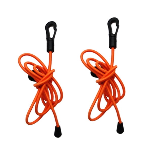 (Paquete de 2) 120 cm / 47 pulgadas 4 mm Ajustable Fuerte Elástico Canoa Leash, naranja Sharpla Correa de la paleta de la pala