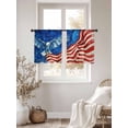 thumbnail image 3 of Independence Day Sheer Curtains 2 Panels Set Watercolor Flying Eagle Red Blue USA Flag Sheer Window Curtains Light Filtering Rod Pocket Voile Drapes for Bedroom Living Room 52"x45", 3 of 9