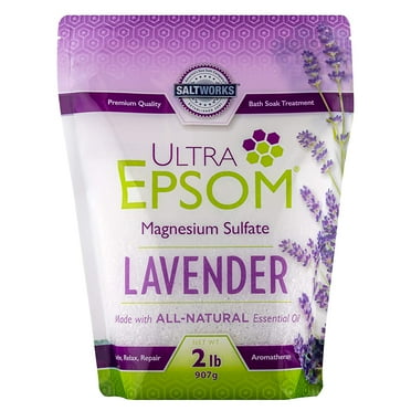 SaltWorks Ultra Epsom Scented Bath Salt, Lavender, 2 Pound Bag 2 Pound (Pack of 1)