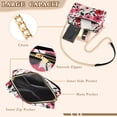 thumbnail image 3 of FORMRS Women Crossbody Purse with Chain Strap Vegan Leather Shoulder Handbag, Pink and Red Flowers, 3 of 7