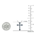 thumbnail image 3 of Dazzlingrock Collection Round Blue Sapphire Cross Pendant for Women with 18 Inch Silver Chain (Color Blue, Clarity Highly Included) in 18K Yellow Gold, 3 of 4