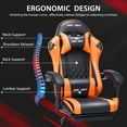 thumbnail image 5 of JONPONY Big and Tall 400LBS Gaming Chair, Ergonomic Design, Gamer Chair PU Leather with Footrest and Lumbar Support, High Back Office Chair Support 8 Hours Long Sitting, Computer Chair,Orange, 5 of 11