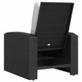 thumbnail image 5 of vidaXL Chaise Longue de Jardin avec Coussins en Rotin Synthétique Noir, 5 of 5