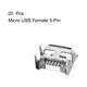 thumbnail image 2 of Conector USB Micro PCB hembra DIP de 5 pines Uxcell 20 unidades, 2 of 3