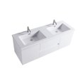 thumbnail image 3 of VSA 60" Double Sink Wall Mounting Bath Vanity in White with White countertop, 3 of 4