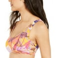 thumbnail image 2 of Hula Honey Juniors Palm Play Printed Side-Knot Bralette Bikini Top,Orange, Medium, 2 of 6
