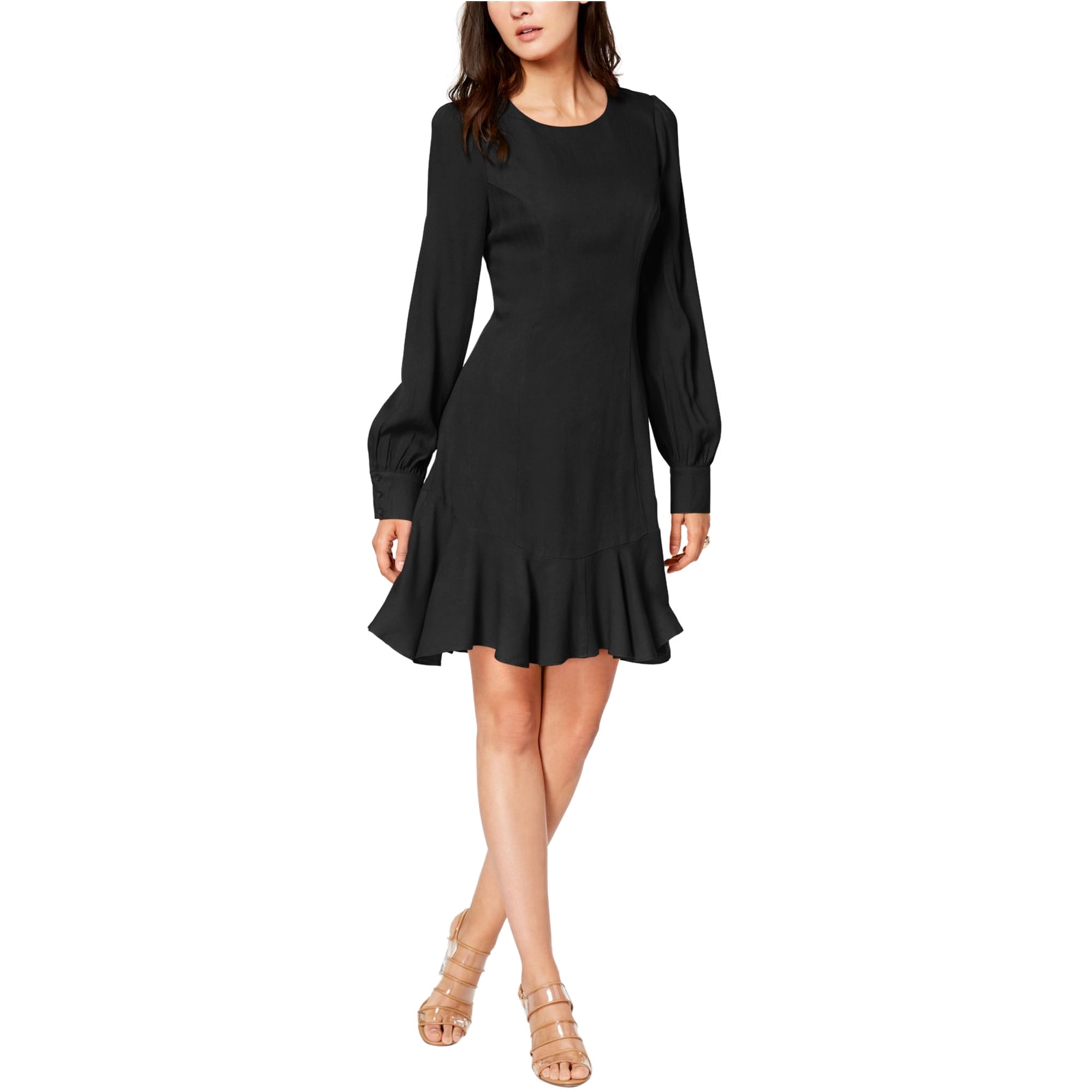 solid fit and flare dress