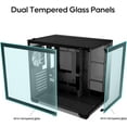 thumbnail image 3 of Vetroo AL900 ATX Computer PC Case 270° Full View Tempered Glass Pre-Installed ARGB & PWM FDB Fan in Rear 360mm Radiator Support High-Air flow Perforated Up to 10 fans Support for 40 Series GPUs -Black, 3 of 10