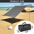 thumbnail image 4 of Portable Beach Tent Sun Shelter With Ground Pegs Water And Wind Resistant Sun Shade Canopy Angle Adjustable Houndstooth Pattern, 4 of 7