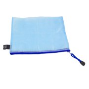 Light Blue Soft Plastic Zip Up Net Pattern File Bag w Hand Strapfor A5