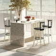 thumbnail image 2 of Gymax 29'' Set of 4 Bar Stools w/ Footrest Rubber Wood Frame & Tufted Rivets, 2 of 9