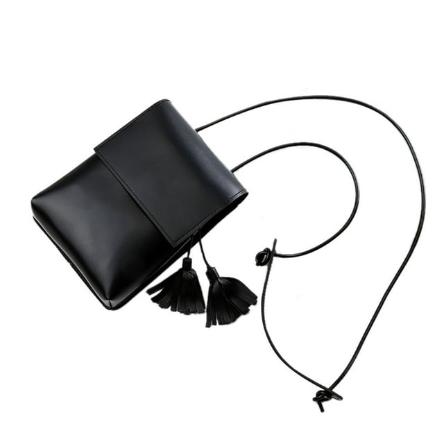 Mini Shoulder Purse Simple Solid Color Tassel Phone Bag Crossbody Bag for Women