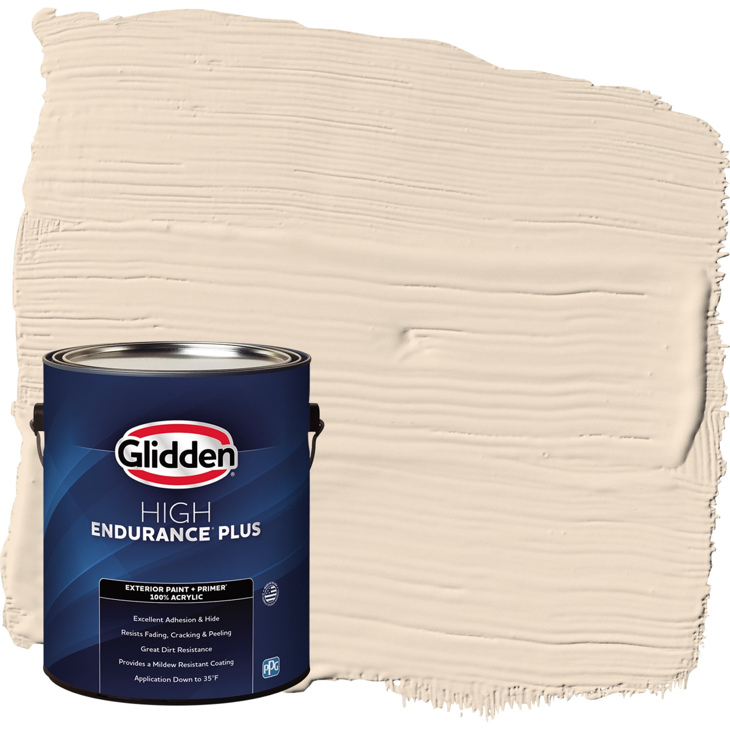 Glidden HEP Exterior Paint + Primer Oatmeal Cookie, Satin, 1 Gallon