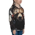 thumbnail image 3 of Honeii Urban Bear With Headphones Pattern Long-Sleeve Hooded Sweatshirt Pullover Hoodie for Boys and Grils-Small, 3 of 6