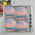thumbnail image 2 of Gas Stove Burner Cover Set Of 4,Colorful Wooden Wall Background With Horizontal Planks Of Different Colors Metal Electric Stove Burner Covers,Protecting Gas Stoves,Kitchen Decor，8 Inch And 10 Inch, 2 of 2