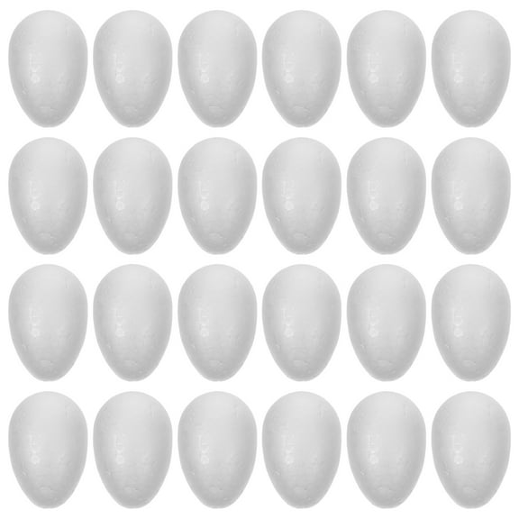 TEHAUX 100Pcs White Foam Eggs for Easter Decoration, Painting, Crafts, , Simulation Foam Set