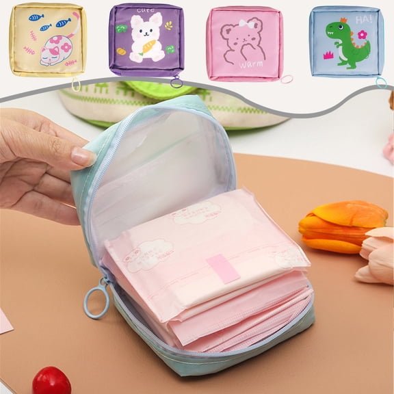 Tyidzon Period Bag Sanitary Napkin Storage Bag, Portable Menstrual Cup Pouch Period Bags for Teen Girls, Tampons Holder, Pad Bag, Feminine Care for Purse with Zipper