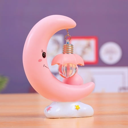 

Cute Cartoon Battery Powered Night Light Moon Night Light For Kids Christmas Home Decoration Birthday Gift Moon Pink
