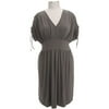 Women's Plus Cinched-Sleeve V-Neck Jersey Dress