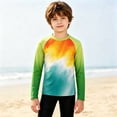 thumbnail image 4 of Hauaitttt Print Kids Rash Guard Long Sleeve Swimsuit with Gradient Color for Girls – Playful Sun Top for Outdoor Swimwear and Swim Classes Girl Tops 2t Girl Ruffle Top Girls Athletic Girls Size 16, 4 of 5
