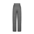 thumbnail image 4 of Ashirexll Winter Women Pants, Wide Leg Pants for Women, Checkered Printed Drawstring Side Pockets Sports Casual Loose Trousers Elastic Waistband, 4 of 5