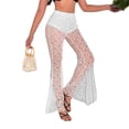 thumbnail image 1 of Pantalones de verano estilo gótico Sonducket para mujer de encaje Pierna ancha Blanco L, 1 of 6