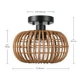 thumbnail image 4 of Globe Electric Fitz 1-Light Black Flush Mount Ceiling Light with Rattan Shade, 91000921, 4 of 11