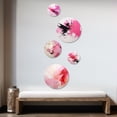 thumbnail image 2 of Designart "Minimal Abstract River in Gold and Pink I" Fuschia Round Wall Art Set Of 5 - Beige Traditional Hallway Metal Art Print Set, 2 of 6