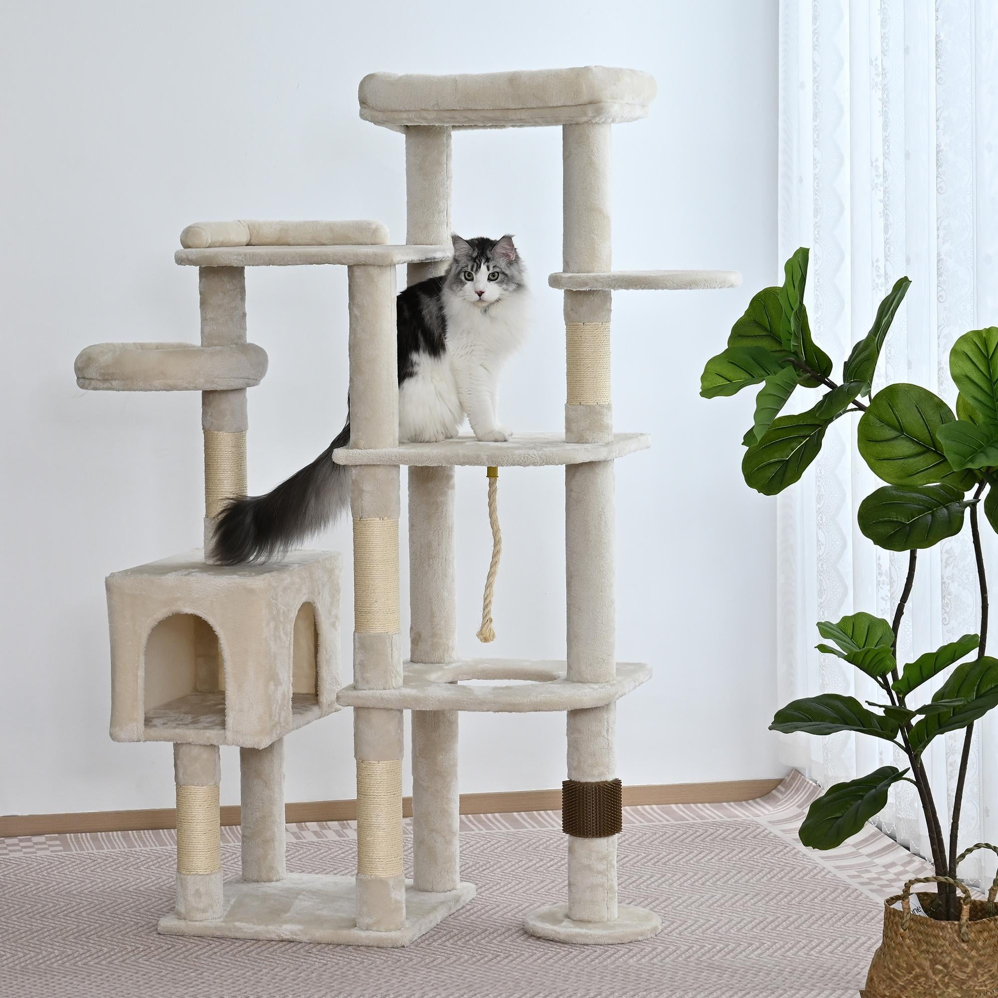 Vibrant Life Heavy Duty 8-Level 61" Cat Tree with Condo, Beige