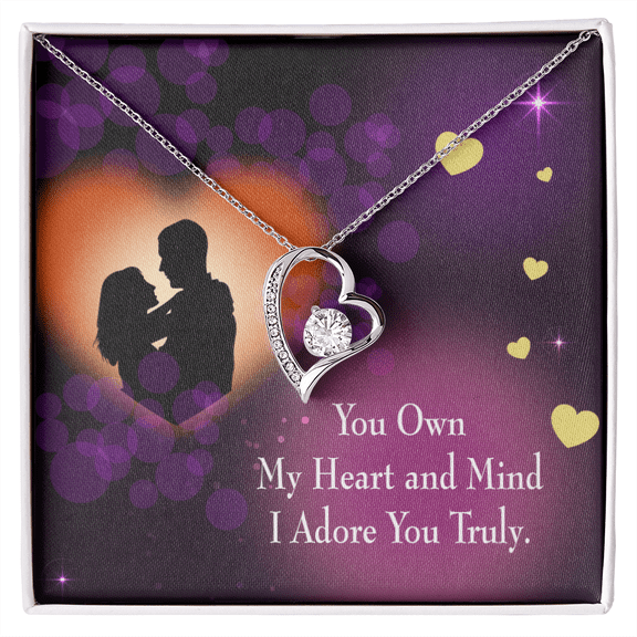 To My Girlfriend Adore You Forever Necklace w Message Card