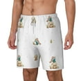 thumbnail image 2 of Balery Rabbit Blowing Dandelions Mens Swim Trunks Swim Shorts for Men Quick Dry Inseam Beach Shorts with Compression Liner Pocket-Small, 2 of 9
