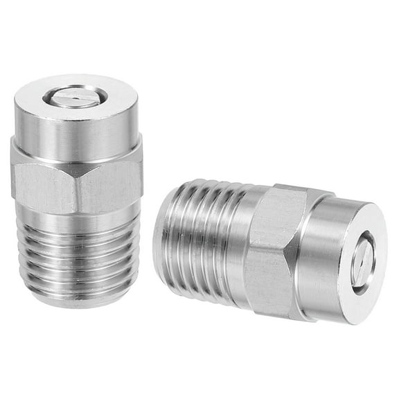 2Pcs Pressure Washer Nozzle, Stainless Steel Thread Nozzles Tips, Universal Replacement for Undercarriage Cleaner Water Broom, 1/4 Inch NPT Male, 25 Degree 030 Orifice