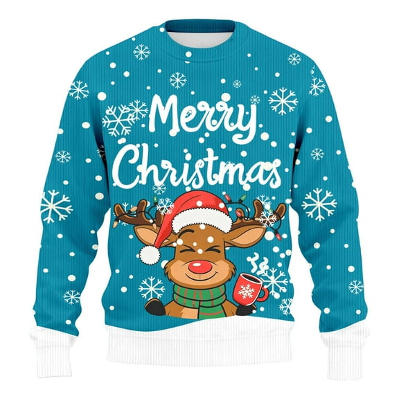 Christmas Sweater Men Sweaters Funny Sweatshirt Knit Plus Size Big and Tall Holiday Vacation Elf Adult Sweatshirts